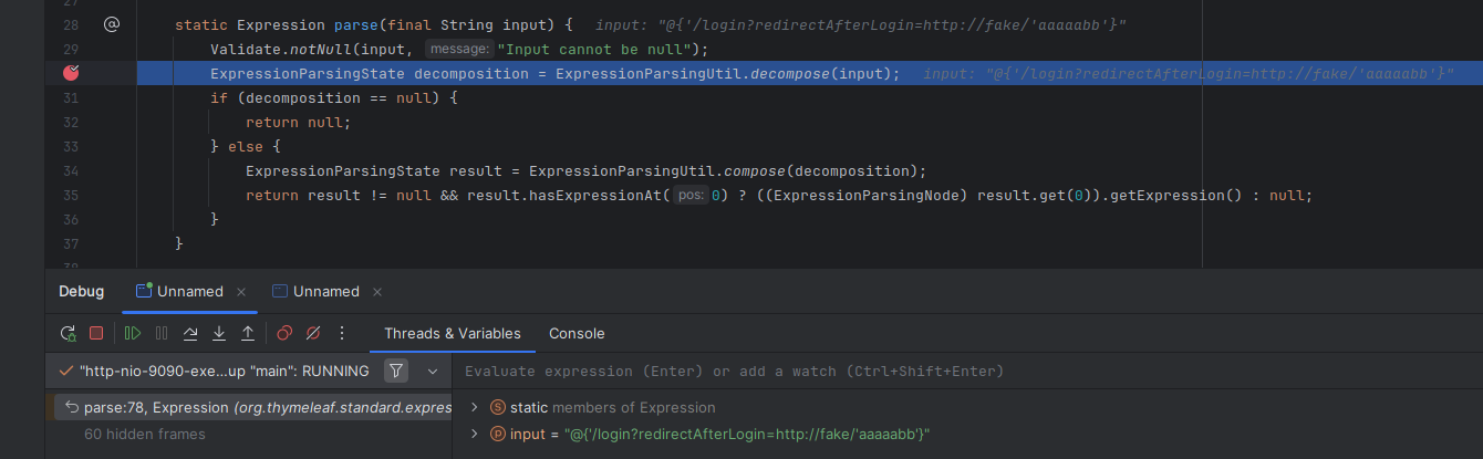 Debugging Thymeleaf template parsing shows that the single quotes are not escaped